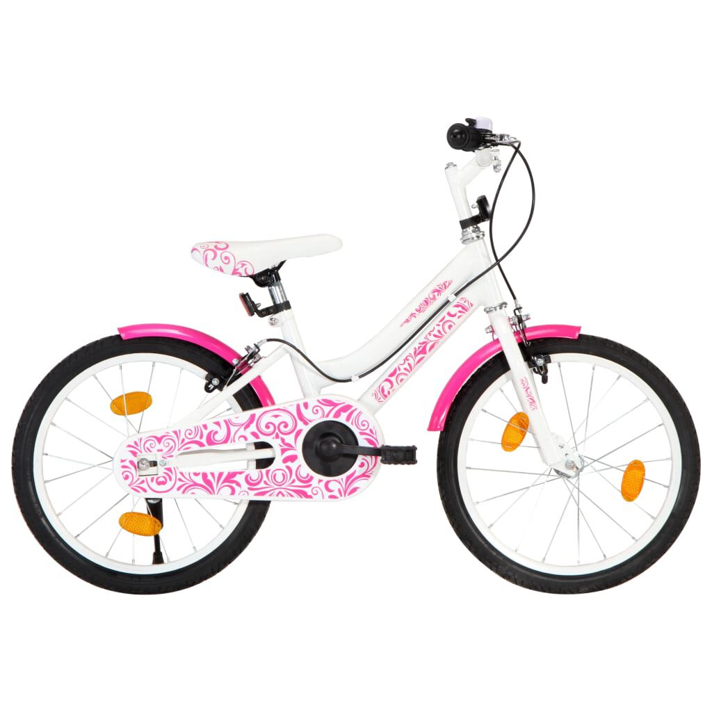 vidaXL Kinderfiets 18 inch roze en wit kopen? | vidaXL.nl