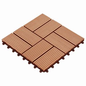 vidaXL Terras Tegel 11 pcs Teakhout 30 x 30 cm WPC
