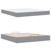 vidaXL Bedframe met matras met matras 2 pcs Lichtgrijs Stof