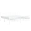 vidaXL Bedframe met hoofd- en voeteneinde metaal wit 193x203 cm