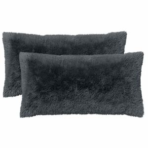 vidaXL Kussen met kussen HEERLEN 6 st Antraciet PV Fleece