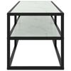 vidaXL Tv-meubel met wit marmerglas 120x40x40 cm zwart