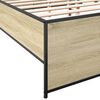 vidaXL Bedframe bewerkt hout metaal sonoma eikenkleurig 200x200 cm