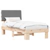 vidaXL Bedframe met Gevoerd Hoofdgedeelte Lichtgrijs 75 x 190 cm