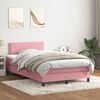 vidaXL Boxspring met matras fluweel roze 120x220 cm