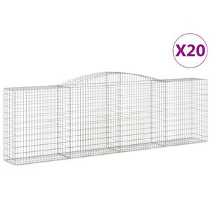 vidaXL Schanskorven 20 st gewelfd 400x50x120/140 cm ijzer