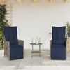 vidaXL 3-delige Bistroset met kussens poly rattan grijs