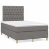 vidaXL Boxspring met matras en LED stof donkergrijs 120x190 cm