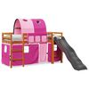 vidaXL Kinderhoogslaper met tunnel 80x200 cm massief grenenhout roze