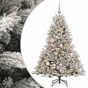 vidaXL Kunstkerstboom met kerstbal 120 cm 150 LED's Warmwit