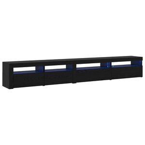 vidaXL Tv-meubelset 3 pcs Zwart Eiken 270 x 35 x 40 cm Bewerkt hout