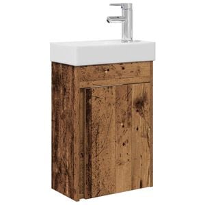 vidaXL Badkamermeubel met kraan Oud hout 40,5 x 22,5 x 62 cm