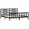 vidaXL Bedframe met hoofdbord massief hout zwart 200x200 cm