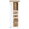 vidaXL Hoge kast 40x30x128 cm massief ruw mangohout wit en bruin