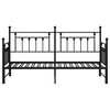 vidaXL Bedframe voor een daybed met hoofdeinde Zwart 75 x 190 cm Staal