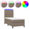 vidaXL Boxspring met matras en LED stof taupe 100x200 cm