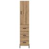 vidaXL Highboard Artisan Eiken 34,5 x 34 x 180 cm Bewerkt hout