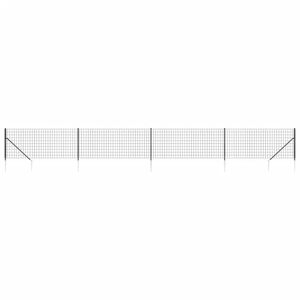vidaXL Draadgaashek met grondankers 0,8x10 m antracietkleurig