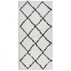 vidaXL Vloerkleed PAMPLONA shaggy hoogpolig 100x200 cm cr&egrave;me en zwart