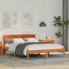 vidaXL Bedframe Wasbruin 140 x 190 cm Massief grenenhout
