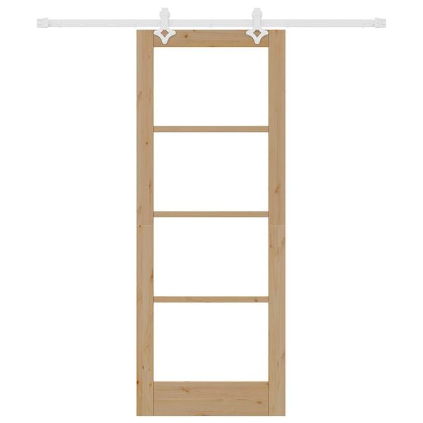 vidaXL Schuifdeur Naturel 78 x 202 cm Massief grenenhout en glas