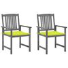 vidaXL Tuinstoelen 2 st met kussens massief acaciahout grijs