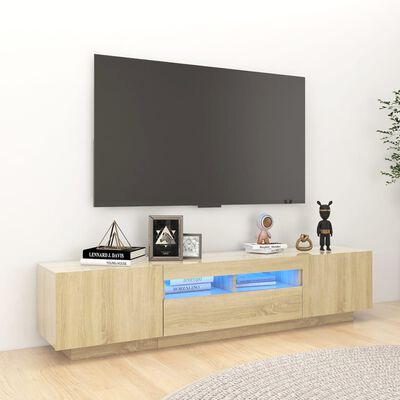 vidaXL Tv-meubel met LED-verlichting 180x35x40 cm sonoma eikenkleurig