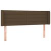 vidaXL Hoofdbord met randen 147x16x78/88 cm stof donkerbruin