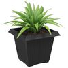 vidaXL Vierkante Bloempot 24 pcs Zwart 38 x 38 x 30 cm Kunststof