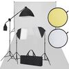 vidaXL Fotostudio set met wit scherm, 3 lampen & reflector