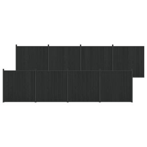 vidaXL Hekpaneel 8 pcs WPC en Aluminium Zwart