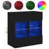 vidaXL Tv-wandmeubel met LED-verlichting 58,5x30x60,5 cm zwart