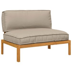 vidaXL Bankstel met kussen Taupe 120 x 92 x 69 cm Massief Acaciahout