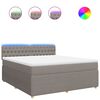 vidaXL Boxspring met matras stof taupe 180x200 cm