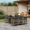 vidaXL 7-delige Tuinset met kussens poly rattan grijs
