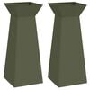 vidaXL Pilaar Plantenbak 2 st Olijfgroen 40 x 40 x 100 cm