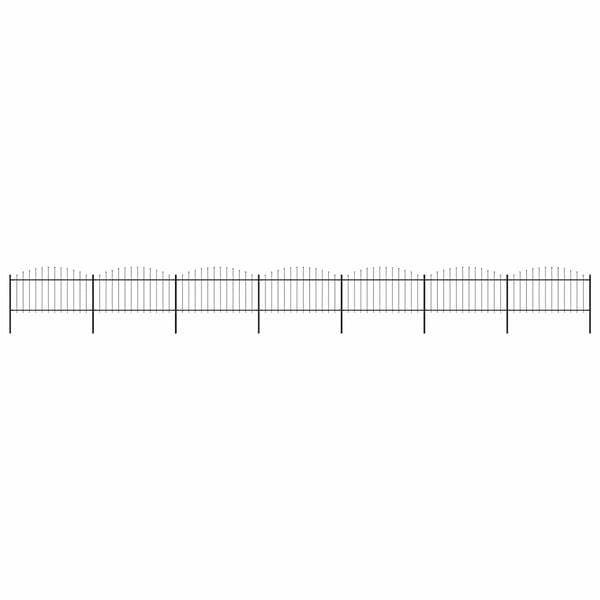 vidaXL Tuinhek met speerpunt staal 1248x150 cm zwart