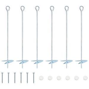 vidaXL Aardeankers 6 pcs Zilverkleurig &Oslash;10 x 50 cm