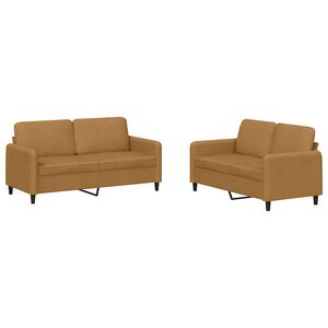 vidaXL 2-delige Loungeset fluweel bruin