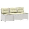 vidaXL 3-zits tuinbank met kussens in rattanlook 3-zits PP Wit