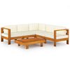 vidaXL 6-delige tuinloungeset met kussens 100x60 cm acaciahout