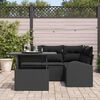 vidaXL Tuin Sofa Set met kussen met opslag 5 pcs Zwart Poly riet