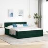 vidaXL Ottoman bed met matrassen 160x200cm fluweel donkergroen
