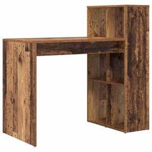 vidaXL Bureau met plank Oud Hout 108 x 55 x 103.5 cm Bewerkt hout