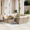 vidaXL 9-delige Loungeset met kussens poly rattan beige