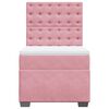 vidaXL Boxspring met matras fluweel roze 90x190 cm