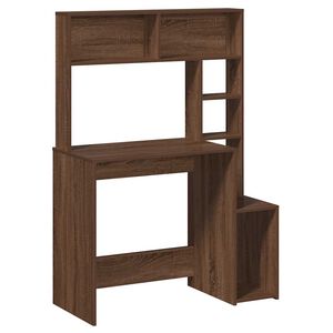 vidaXL Bureau met schappen 100x45x140 cm bewerkt hout bruineikenkleur