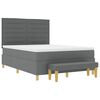 vidaXL Boxspring bed met matras Donkergrijs 140 x 190 cm Stof