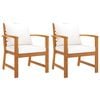 vidaXL Tuinstoelen 2 st met cr&egrave;mekleurige kussens acaciahout