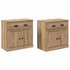 vidaXL Dressoirs 2 st Artisan Eiken 70 x 35,5 x 67,5 cm Bewerkt hout